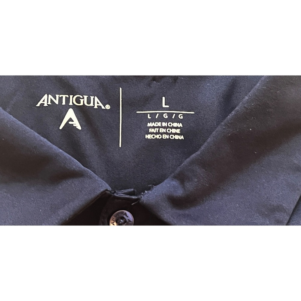 ANTIGUA Mens Short Sleeve Button Down Prescott Golf Club Polo Shirt Blue Large - Picture 4 of 5